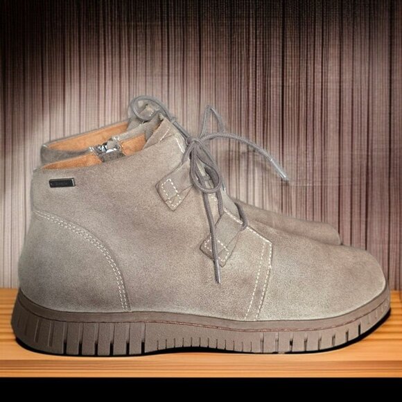 COMFORTIVA 8M Wmns Taupe Suede (Grey) Waterproof Full Grain Leather Boots - Picture 1 of 16
